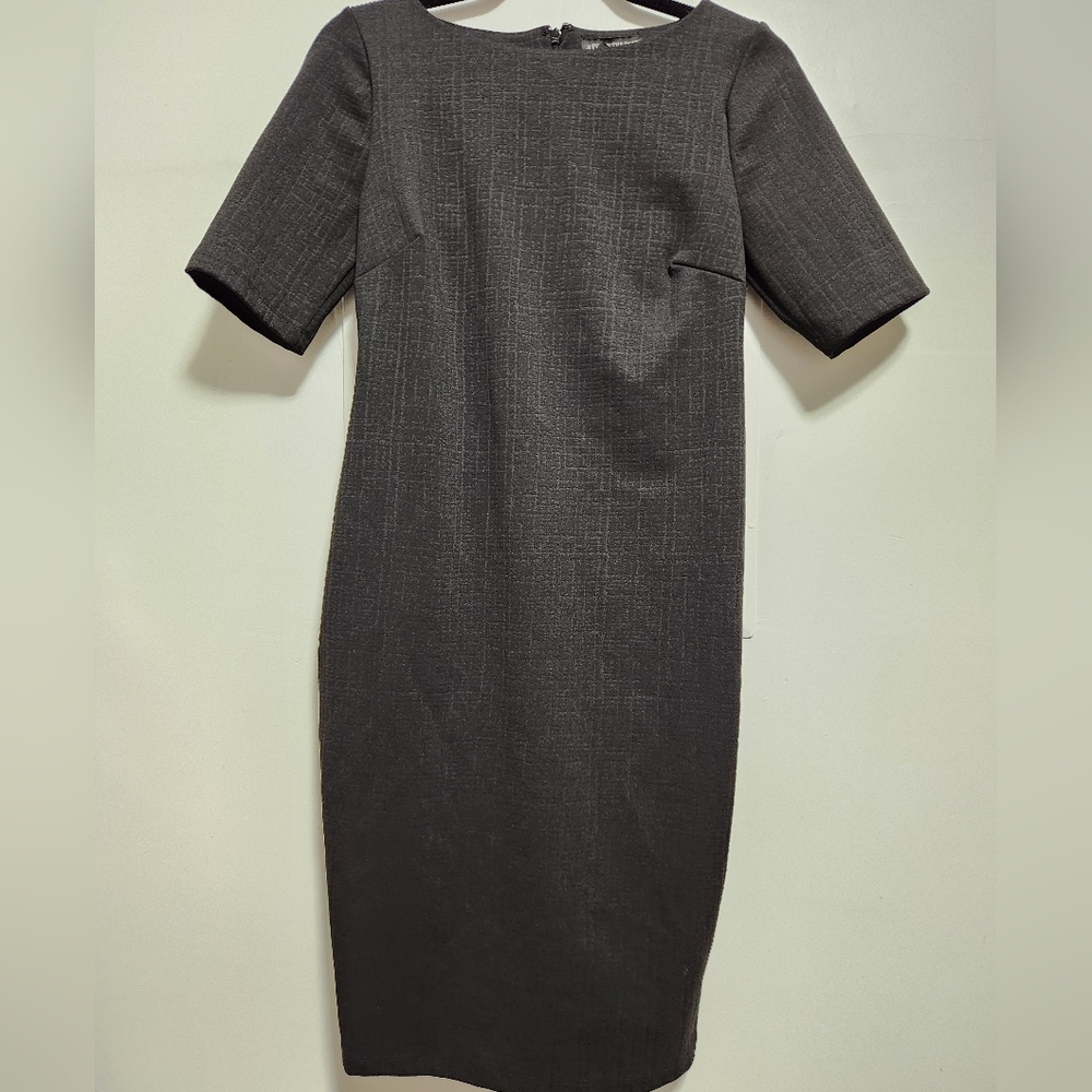 A PEA IN THE POD Jacquard Maternity Dress Size Medium Black Charcoal EUC